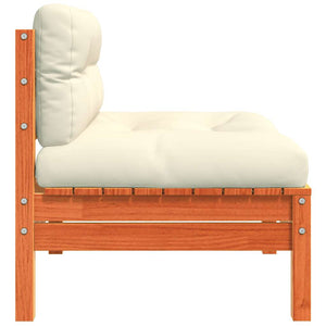 Gartensofa ohne Armlehnen, 2er-Set, Wachsbraun