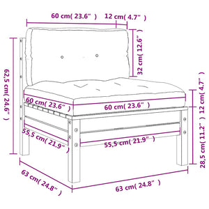 Gartensofa ohne Armlehnen, 2er-Set, Wachsbraun