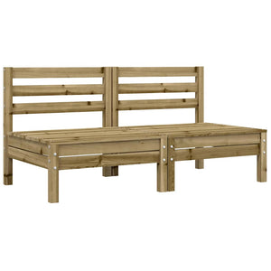 Gartensofa Kiefernholz ohne Armlehne mit Kissen (2er Set)