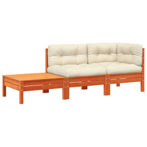 Gartensofa Kiefer mit Kissen & Hocker