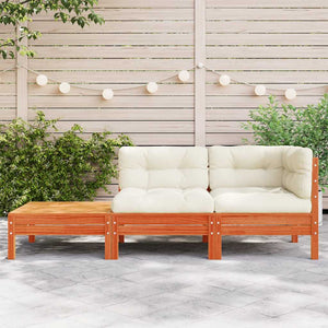 Gartensofa Kiefer mit Kissen & Hocker