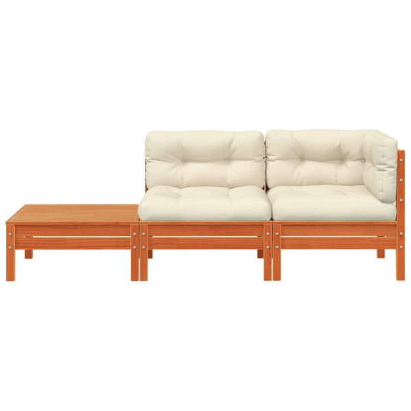 Gartensofa Kiefer mit Kissen & Hocker