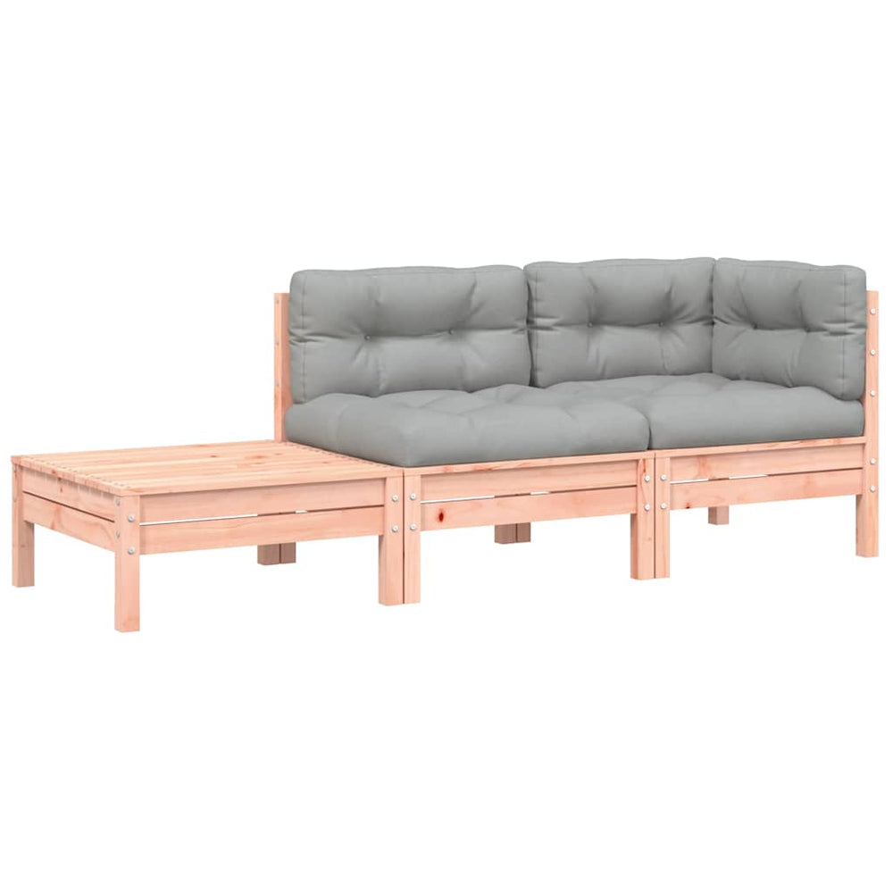 vidaXL Garden Sofa with Cushions and Footrest Solid Douglas Fir