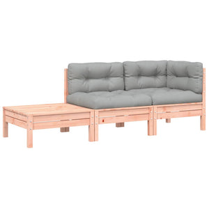 Gartensofa Douglasie mit Kissen und Hocker