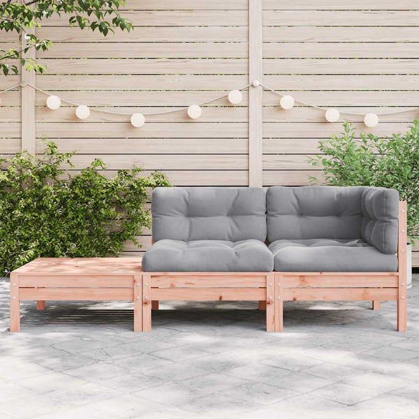 Gartensofa Douglasie mit Kissen und Hocker