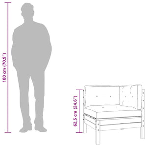 Gartensofa Douglasie mit Kissen und Hocker