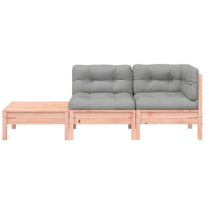 Gartensofa Douglasie mit Kissen und Hocker