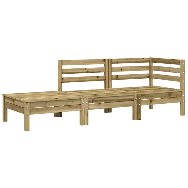 Gartensofa Kiefer Imprägniert mit Kissen & Hocker