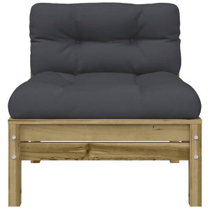 Gartensofa Kiefer Imprägniert mit Kissen & Hocker