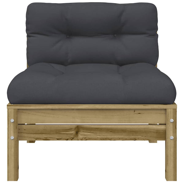 Gartensofa Kiefer Imprägniert mit Kissen & Hocker