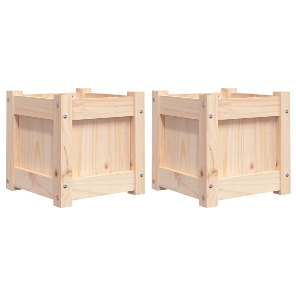2er Set Pflanzkübel aus Kiefernholz