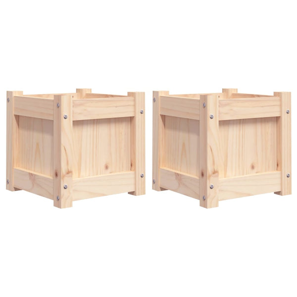2er Set Pflanzkübel aus Kiefernholz