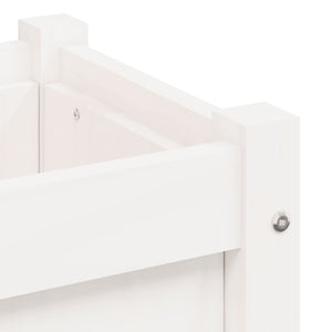 2er Set Pflanzkübel Weiß Kiefer Massivholz