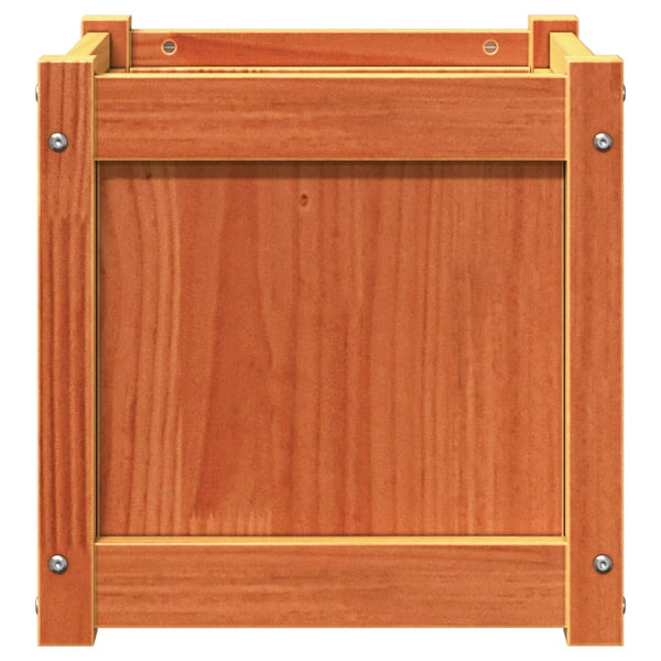 Pflanzkübel Wachsbraun 40x40 cm Kiefer Massivholz