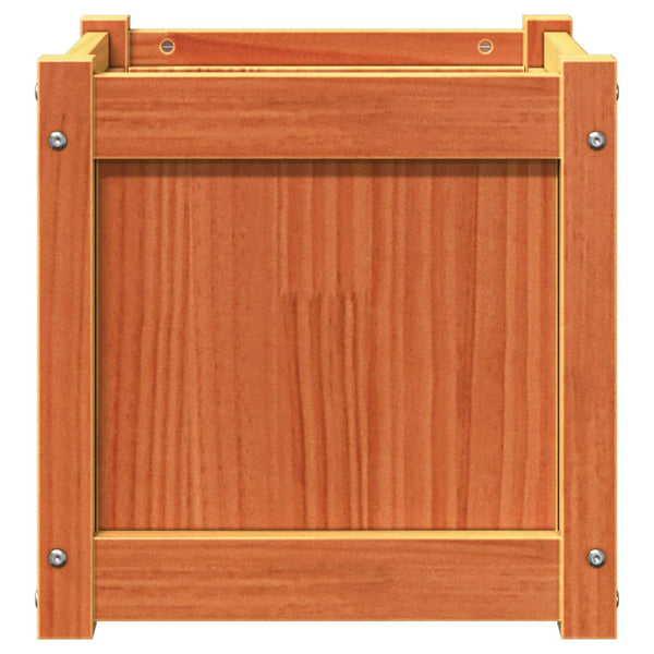 Pflanzkübel Wachsbraun 40x40 cm Kiefer Massivholz