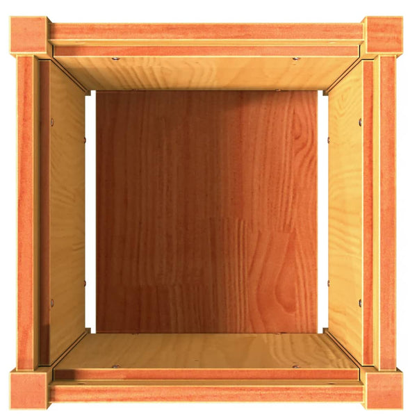 Pflanzkübel Wachsbraun 40x40 cm Kiefer Massivholz