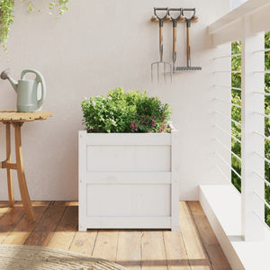 vidaXL Jardinière Blanc 50x50x50 cm Bois de pin massif