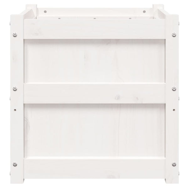 vidaXL Jardinière Blanc 50x50x50 cm Bois de pin massif