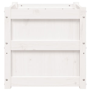vidaXL Jardinière Blanc 50x50x50 cm Bois de pin massif