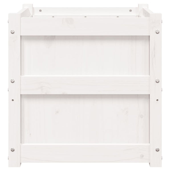 vidaXL Jardinière Blanc 50x50x50 cm Bois de pin massif