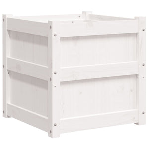 vidaXL Jardinière Blanc 50x50x50 cm Bois de pin massif