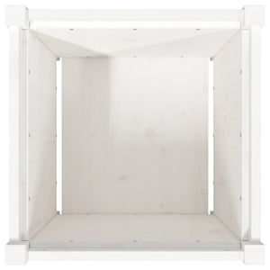 vidaXL Jardinière Blanc 50x50x50 cm Bois de pin massif