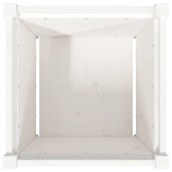 vidaXL Jardinière Blanc 50x50x50 cm Bois de pin massif