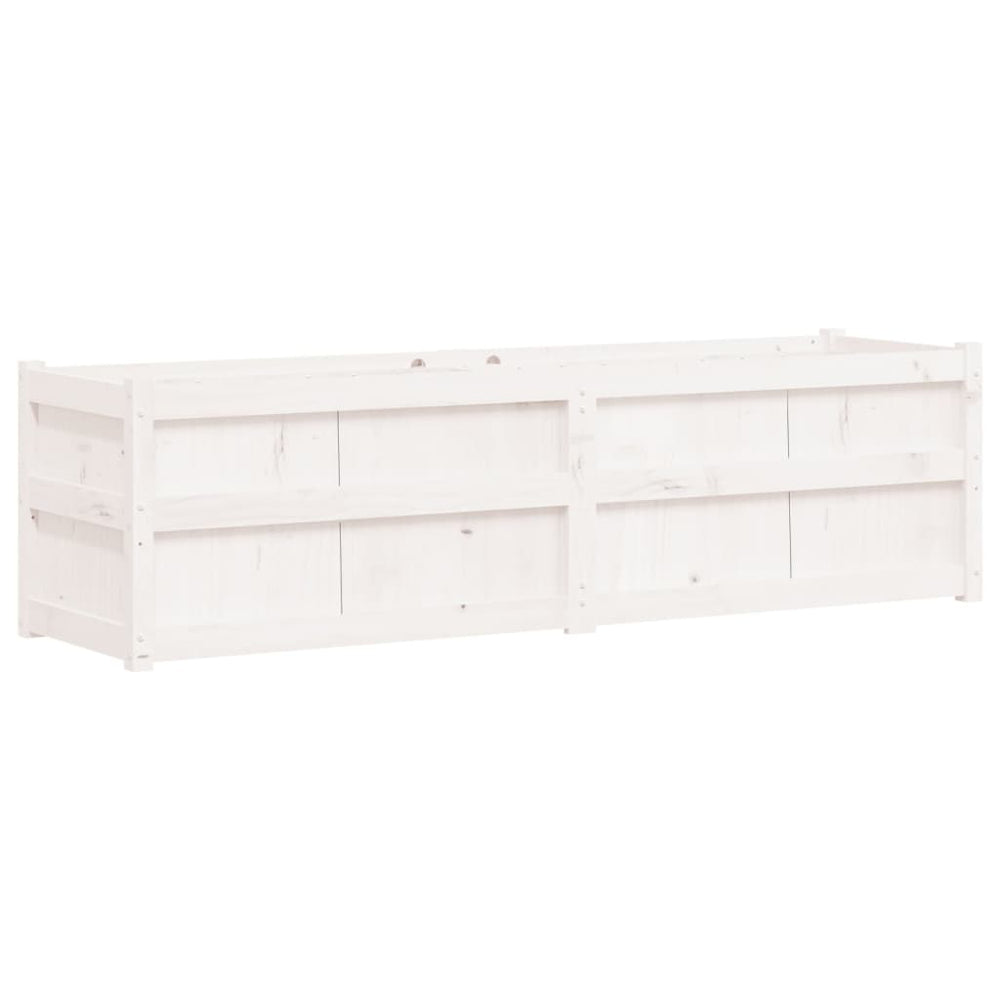 Weißer Pflanzkübel 180cm Kiefer Massivholz