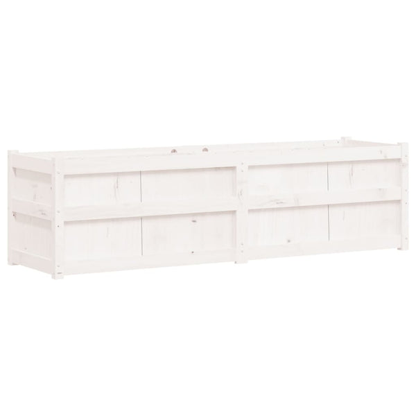 Weißer Pflanzkübel 180cm Kiefer Massivholz