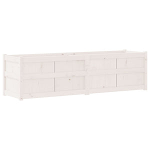 Weißer Pflanzkübel 180cm Kiefer Massivholz