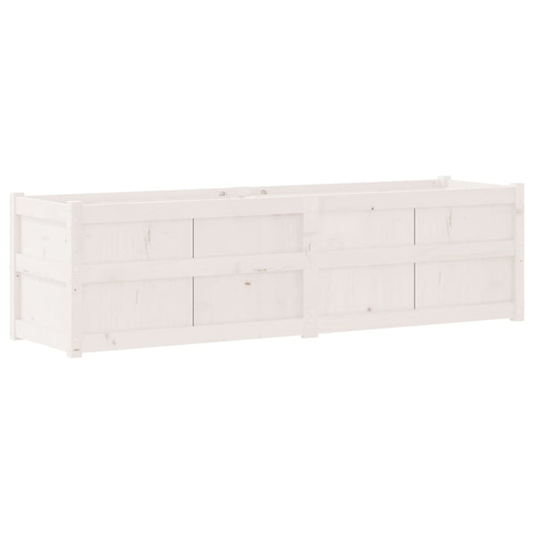 Weißer Pflanzkübel 180cm Kiefer Massivholz
