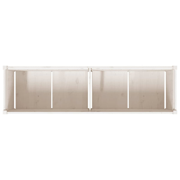 Weißer Pflanzkübel 180cm Kiefer Massivholz