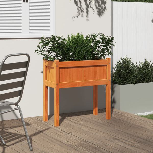 Jardinière sur pieds vidaXL, marron ciré, 70x31x70 cm, pin massif