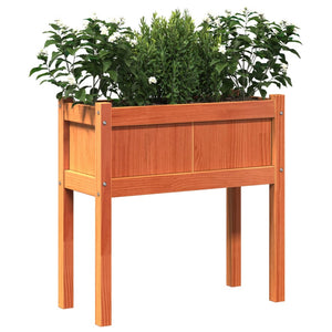 Jardinière sur pieds vidaXL, marron ciré, 70x31x70 cm, pin massif