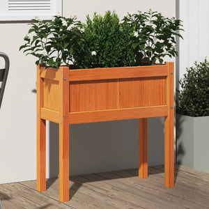 Jardinière sur pieds vidaXL, marron ciré, 70x31x70 cm, pin massif