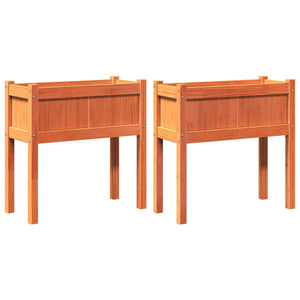 Pflanzkübel mit Beinen, 2er Set, Kiefer Massivholz