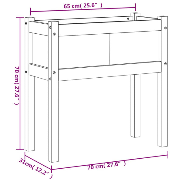 Pflanzkübel mit Beinen Douglasie 70x31x70 cm