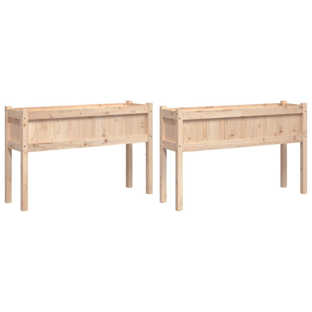 2er Set Pflanzkübel Kiefernholz
