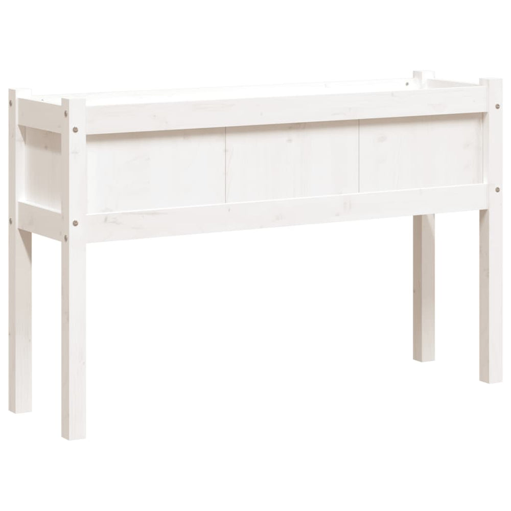 Pflanzkübel mit Beinen, Kiefernholz, 110 cm, Weiß