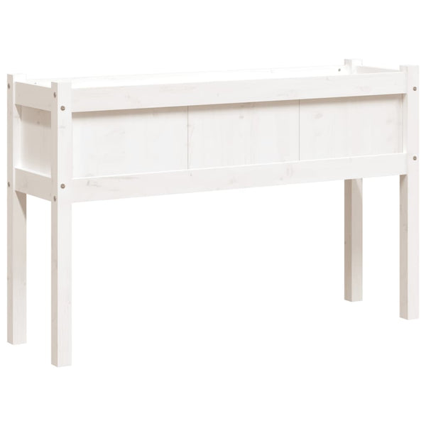 Pflanzkübel mit Beinen, Kiefernholz, 110 cm, Weiß