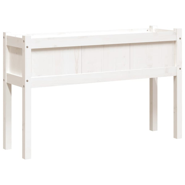 Pflanzkübel mit Beinen, Kiefernholz, 110 cm, Weiß