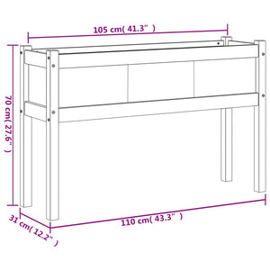 Pflanzkübel mit Beinen, Wachsbraun, 110cm