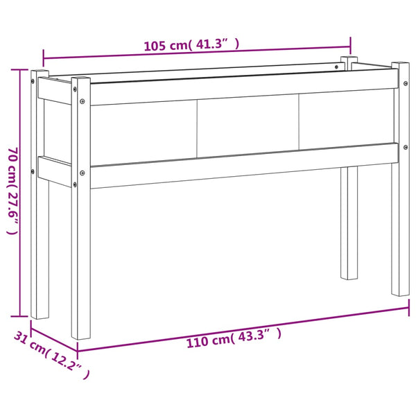 Pflanzkübel mit Beinen, Wachsbraun, 110cm