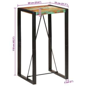 Bartisch Altholz Massiv 60x55x110 cm
