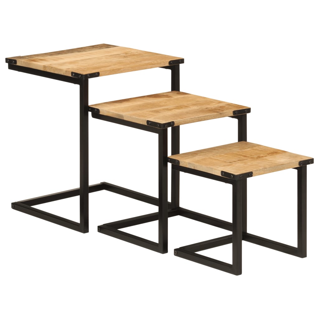 Satztische 3er Set Mango Massivholz