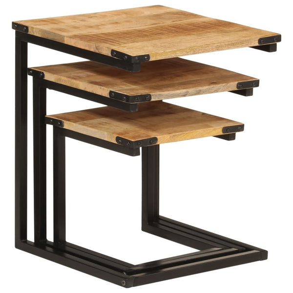 Satztische 3er Set Mango Massivholz