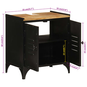 Waschbeckenunterschrank 55x35x60 cm Mango Massivholz