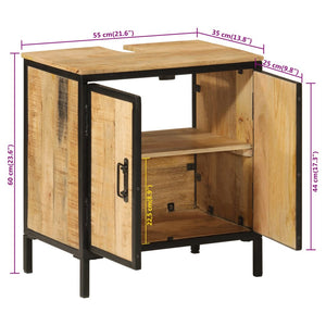 Waschbeckenunterschrank Mango Massivholz 55x60 cm