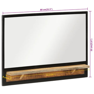 Spiegel mit Ablage Mango Holz 80x55 cm