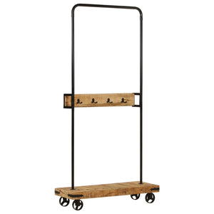 Kleiderständer mit Rollen Mango Massivholz